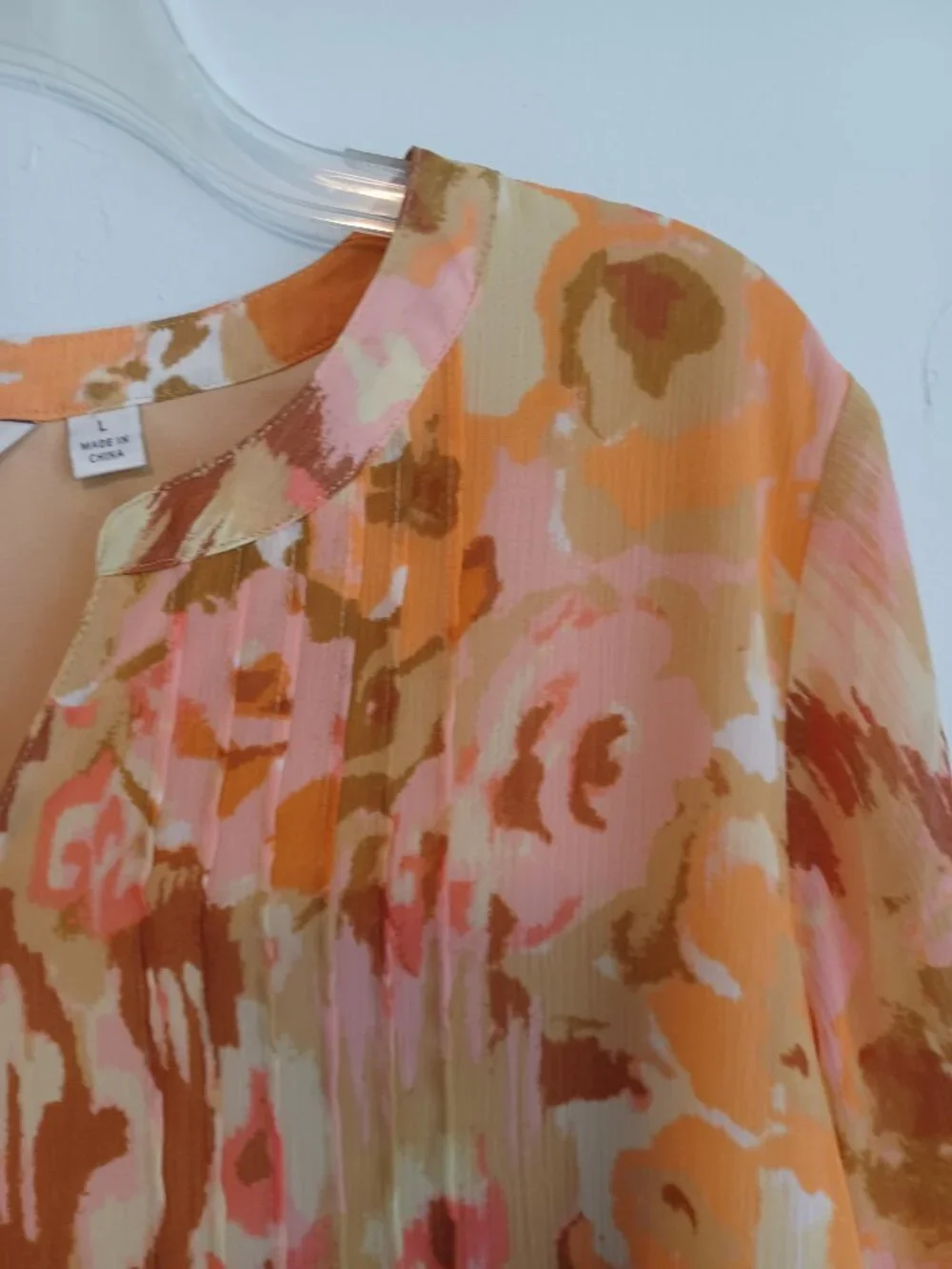 Liz Claiborne Women's Multi Color Peasant Blouse Top size L - Picture 2 of 8